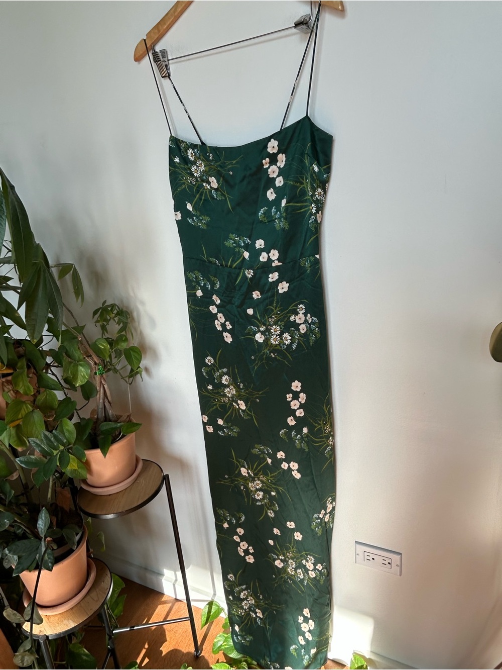 Reformation Frankie Floral Silk Maxi Dress in Buena Green Size 8 - Picture 11 of 16